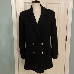 Like new St. John Basics Black Knit Double Breasted Blazer